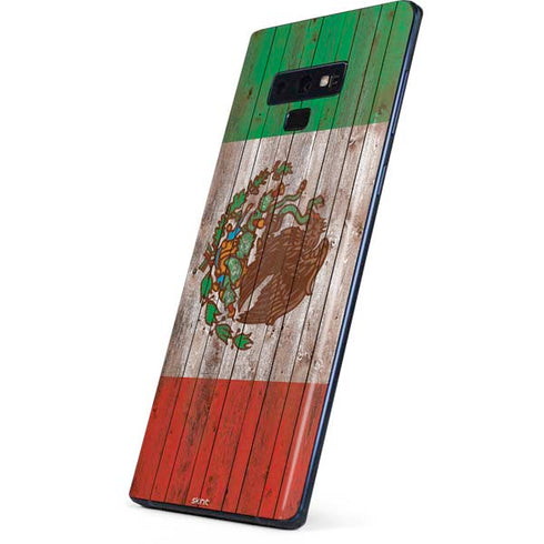 Mexican Flag Dark Wood Galaxy Note 9 Skin