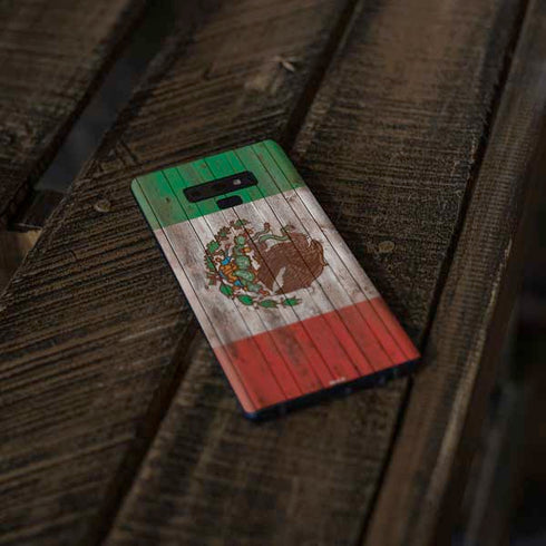 Mexican Flag Dark Wood Galaxy Note 9 Skin