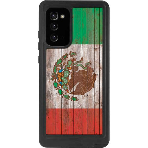 Mexican Flag Dark Wood Galaxy Note20 5G Waterproof Case