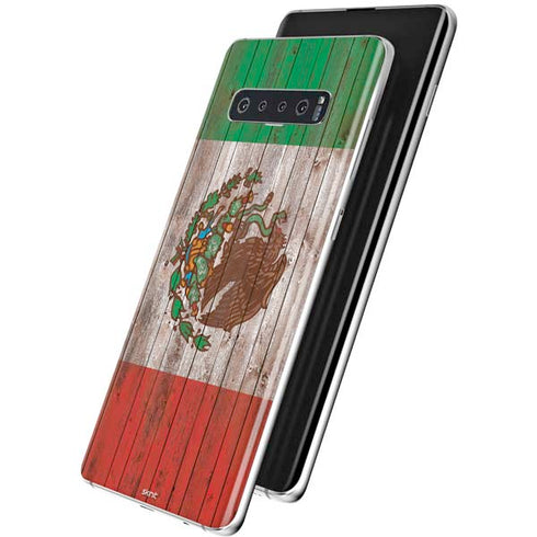 Mexican Flag Dark Wood Galaxy S10 Plus Skin