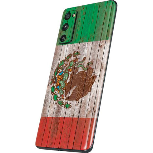 Mexican Flag Dark Wood Galaxy S20 Fan Edition Skin