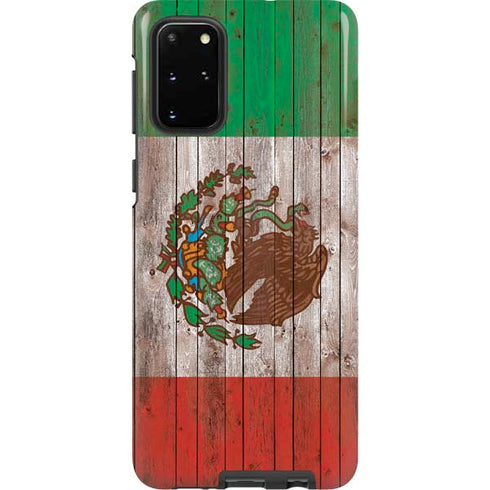 Mexican Flag Dark Wood Galaxy S20 Plus Pro Case