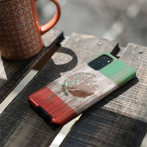 Mexican Flag Dark Wood Galaxy S20 Plus Pro Case