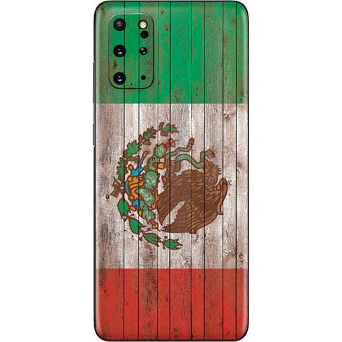 Mexican Flag Dark Wood Galaxy S20 Plus Skin