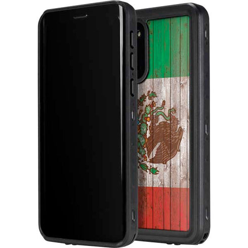 Mexican Flag Dark Wood Galaxy S20 Plus Waterproof Case