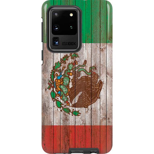 Mexican Flag Dark Wood Galaxy S20 Ultra 5G Pro Case