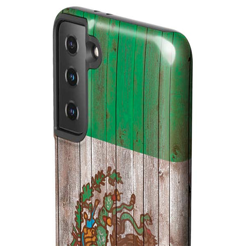 Mexican Flag Dark Wood Galaxy S21 Plus 5G Pro Case