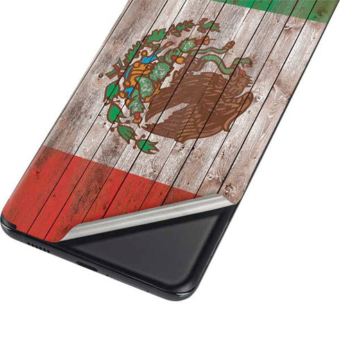 Mexican Flag Dark Wood Galaxy S21 Ultra 5G Skin