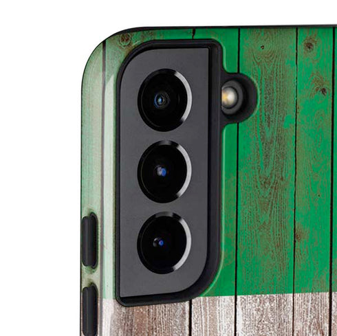 Mexican Flag Dark Wood Galaxy S22 Plus Pro Case