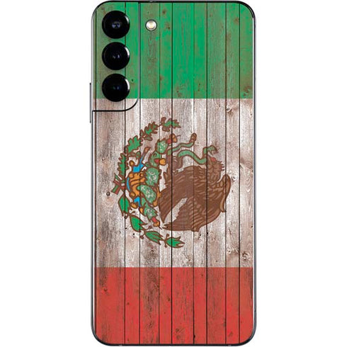 Mexican Flag Dark Wood Galaxy S22 Plus Skin