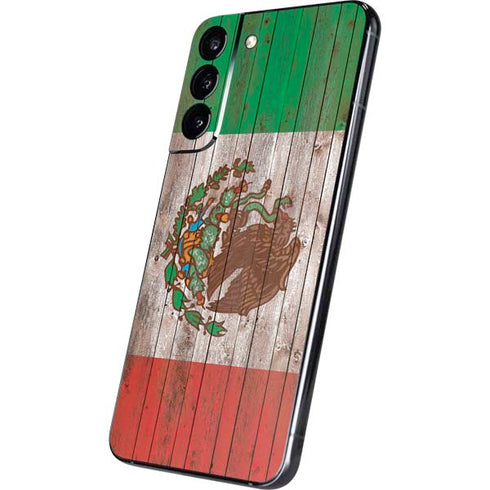 Mexican Flag Dark Wood Galaxy S22 Plus Skin