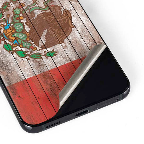 Mexican Flag Dark Wood Galaxy S22 Plus Skin