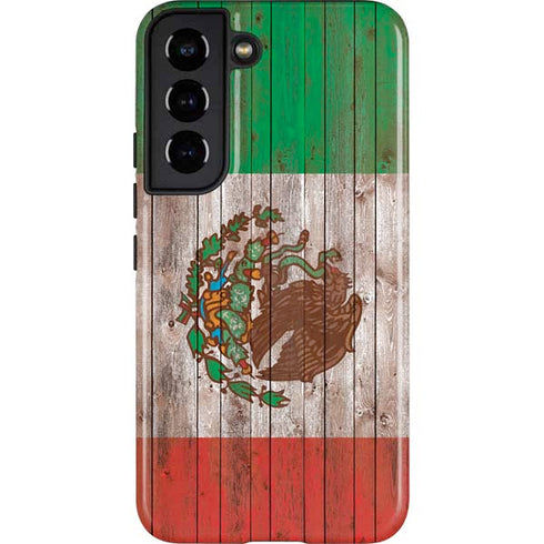 Mexican Flag Dark Wood Galaxy S22 Pro Case
