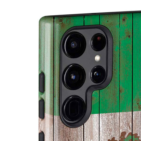 Mexican Flag Dark Wood Galaxy S22 Ultra Pro Case