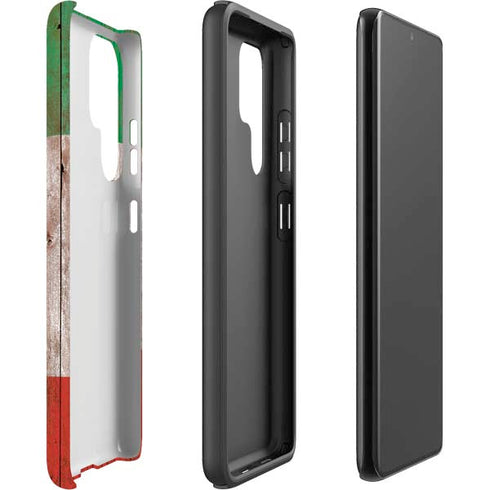 Mexican Flag Dark Wood Galaxy S22 Ultra Pro Case