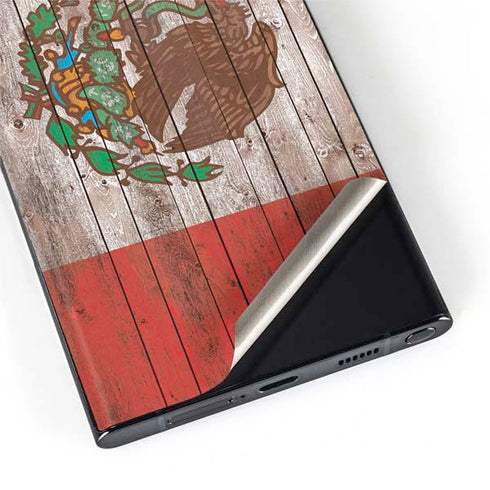 Mexican Flag Dark Wood Galaxy S22 Ultra Skin