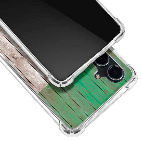 Mexican Flag Dark Wood Galaxy S23 FE Clear Case