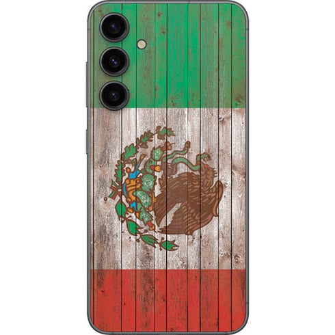 Mexican Flag Dark Wood Galaxy S23 FE Skin