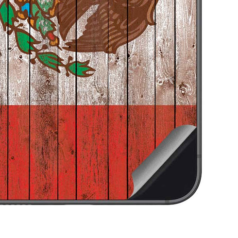 Mexican Flag Dark Wood Galaxy S23 FE Skin