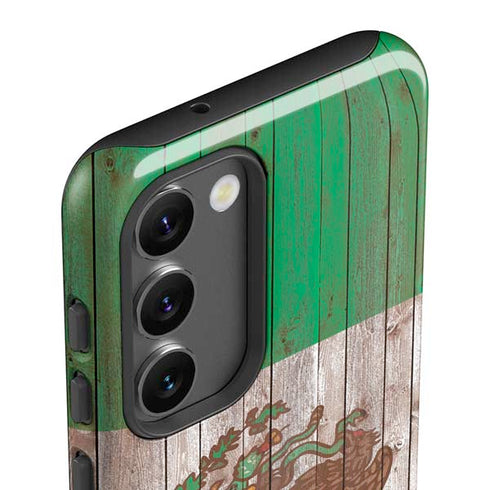 Mexican Flag Dark Wood Galaxy S23 Plus Pro Case