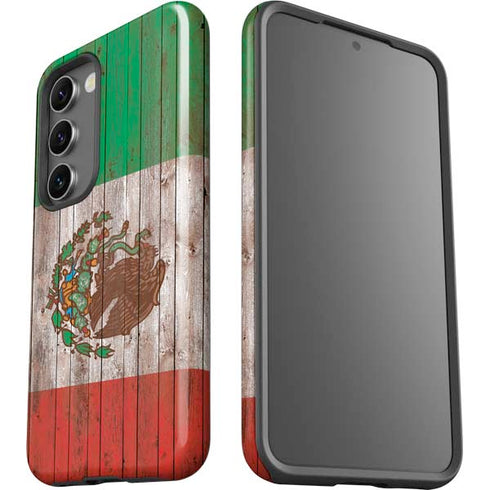 Mexican Flag Dark Wood Galaxy S23 Pro Case