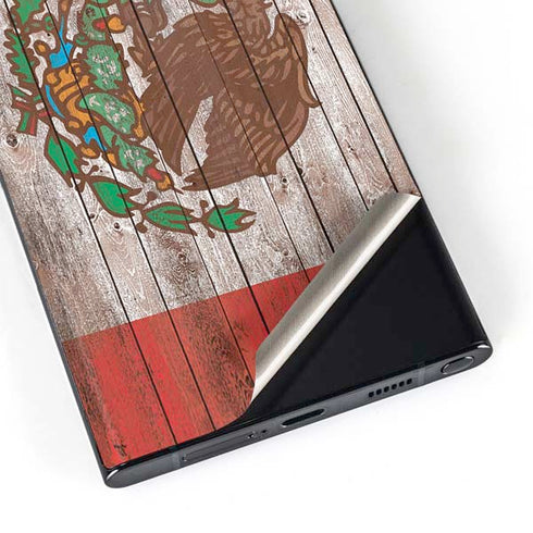 Mexican Flag Dark Wood Galaxy S23 Ultra Skin
