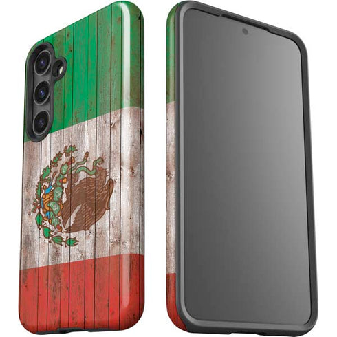 Mexican Flag Dark Wood Galaxy S24 Impact Case