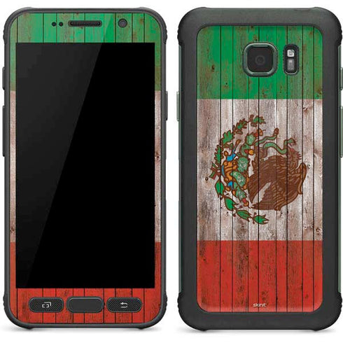 Mexican Flag Dark Wood Galaxy S7 Active Skin