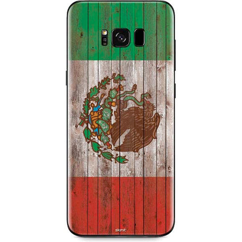 Mexican Flag Dark Wood Galaxy S8 Plus Skin