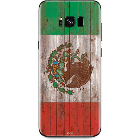Mexican Flag Dark Wood Galaxy S8 Skin