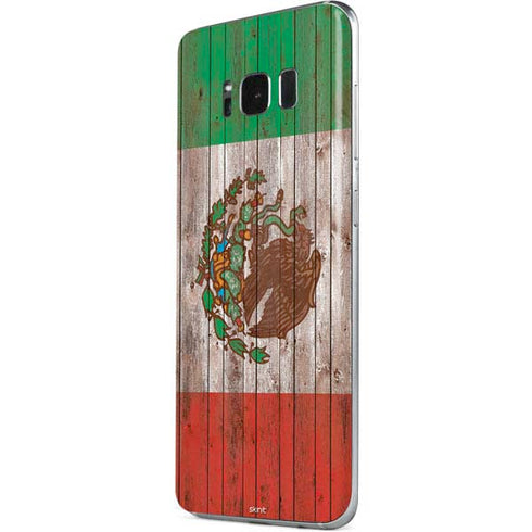 Mexican Flag Dark Wood Galaxy S8 Skin