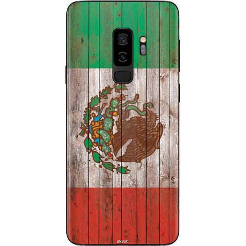 Mexican Flag Dark Wood Galaxy S9 Plus Skin