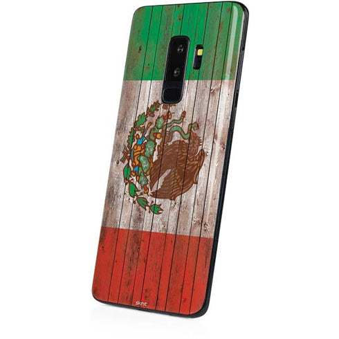 Mexican Flag Dark Wood Galaxy S9 Plus Skin