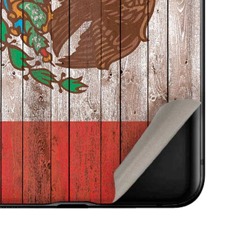 Mexican Flag Dark Wood Galaxy Z Flip Skin