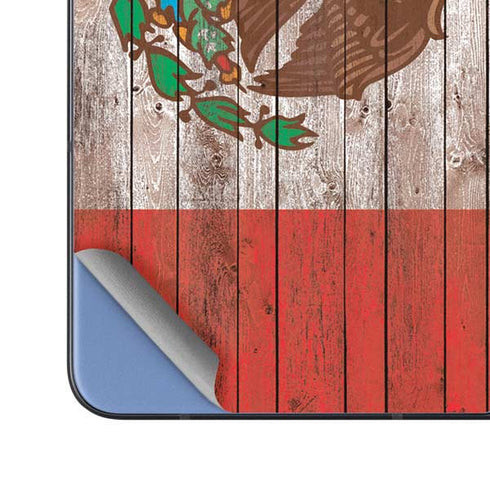 Mexican Flag Dark Wood Galaxy Z Fold5 5G Skin
