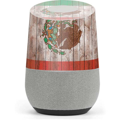 Mexican Flag Dark Wood Google Home Skin