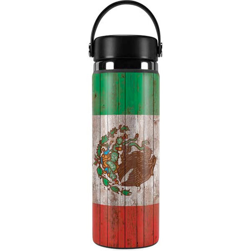Mexican Flag Dark Wood Hydro Flask 20oz Wide Mouth Skin