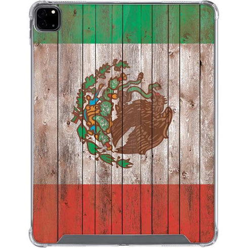Mexican Flag Dark Wood iPad Pro 12.9in (2020) Clear Case
