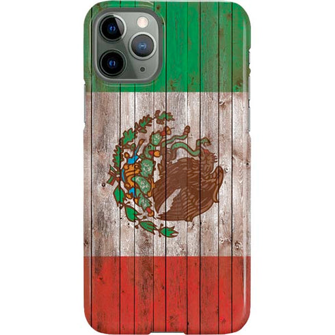 Mexican Flag Dark Wood iPhone 11 Pro Lite Case