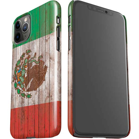 Mexican Flag Dark Wood iPhone 11 Pro Lite Case