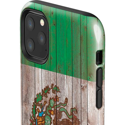 Mexican Flag Dark Wood iPhone 11 Pro Max Impact Case