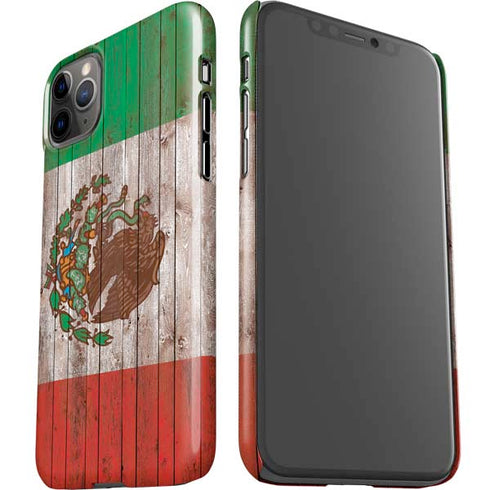 Mexican Flag Dark Wood iPhone 11 Pro Max Lite Case