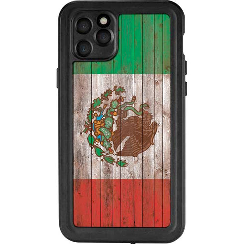Mexican Flag Dark Wood iPhone 11 Pro Max Waterproof Case