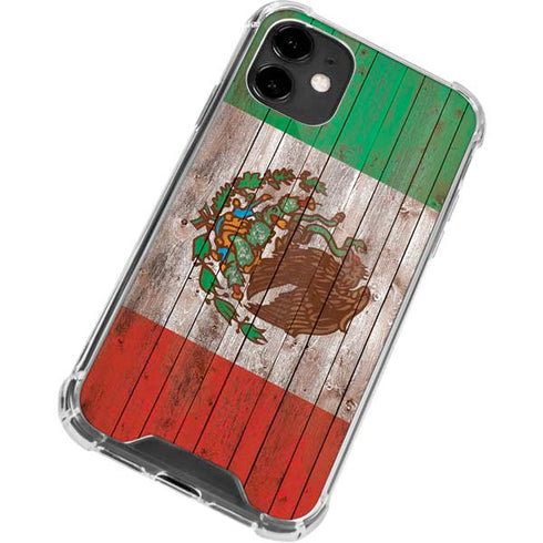 Mexican Flag Dark Wood iPhone 12 Clear Case