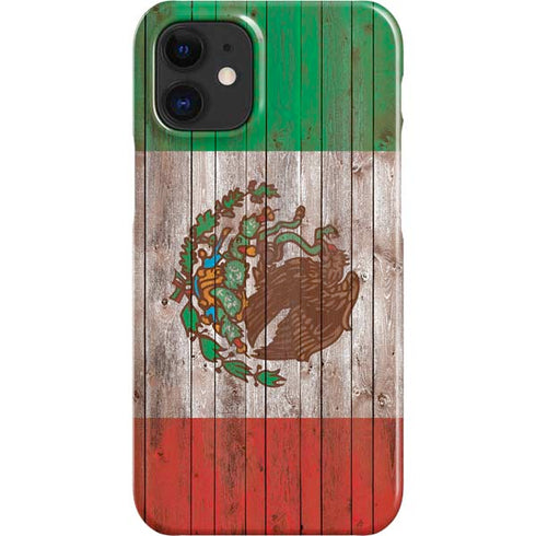 Mexican Flag Dark Wood iPhone 12 Mini Lite Case