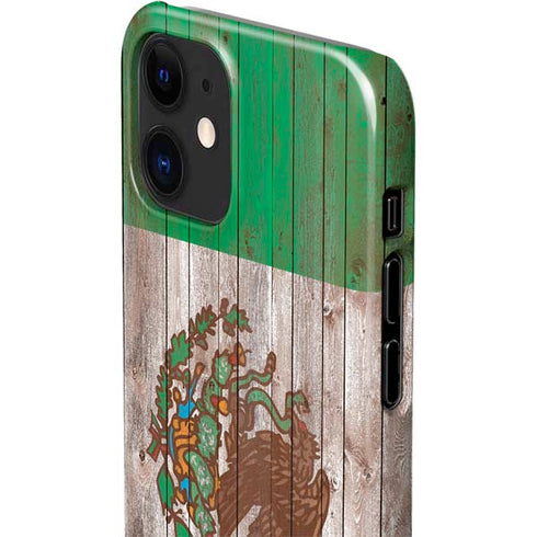 Mexican Flag Dark Wood iPhone 12 Mini Lite Case