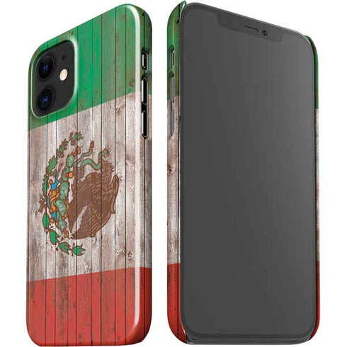 Mexican Flag Dark Wood iPhone 12 Mini Lite Case