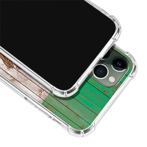 Mexican Flag Dark Wood iPhone 12 Pro Clear Case
