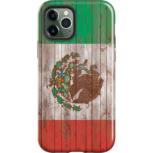 Mexican Flag Dark Wood iPhone 12 Pro Max Impact Case