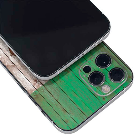 Mexican Flag Dark Wood iPhone 12 Pro Skin